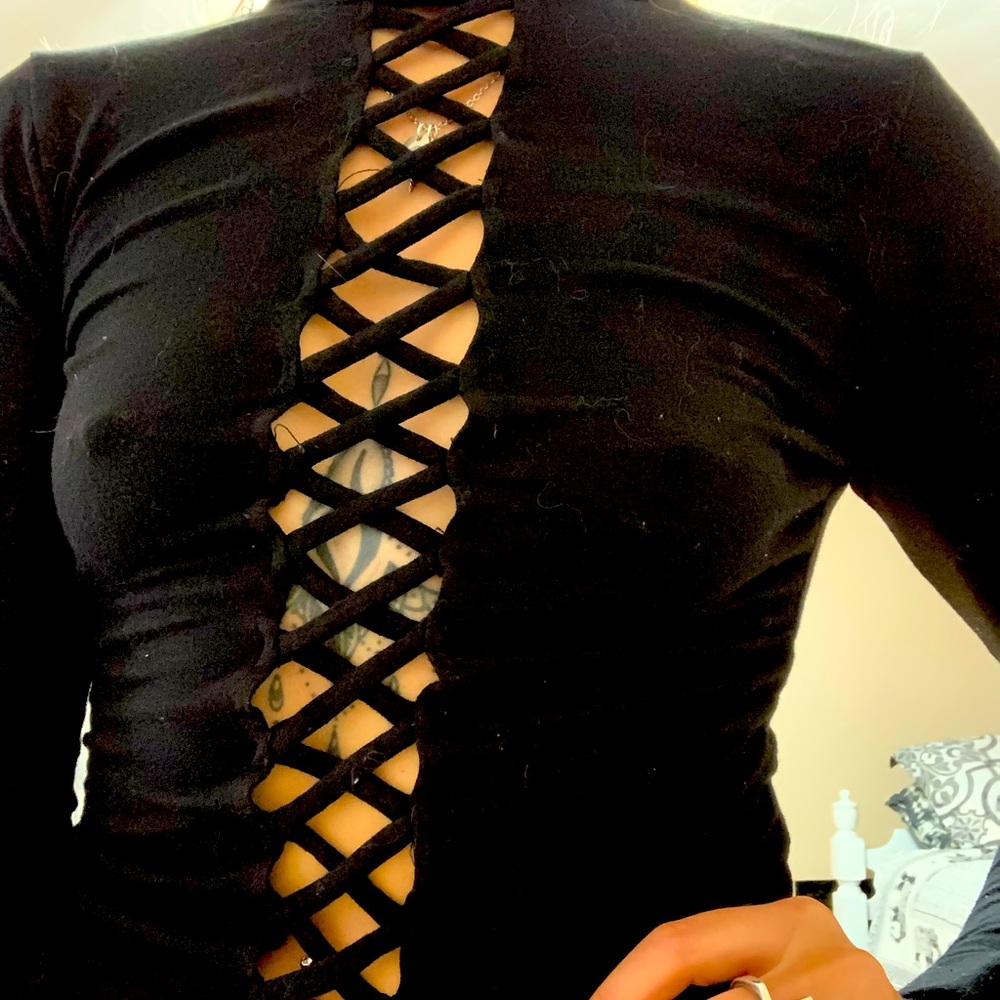 **SOLD** Black cutout top size small